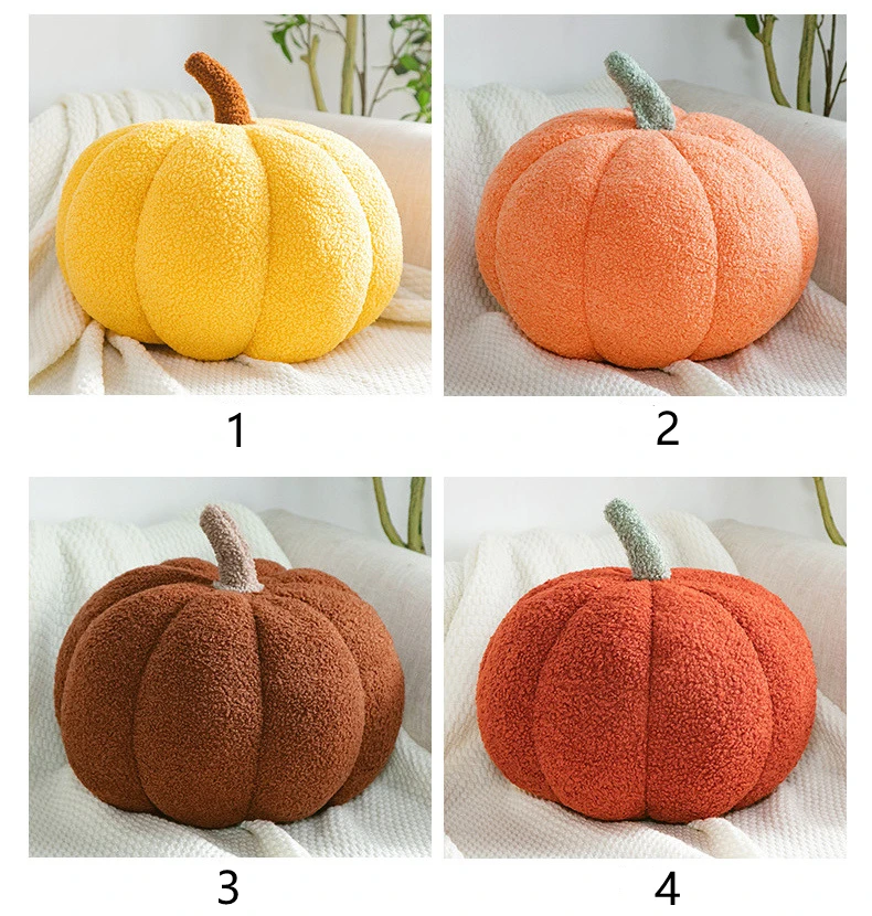 Super Soft Sherpa Decorative Cute 3D Shaped Cushion Teddy Fleece Pumpkin Throw Pillows Halloween pillows