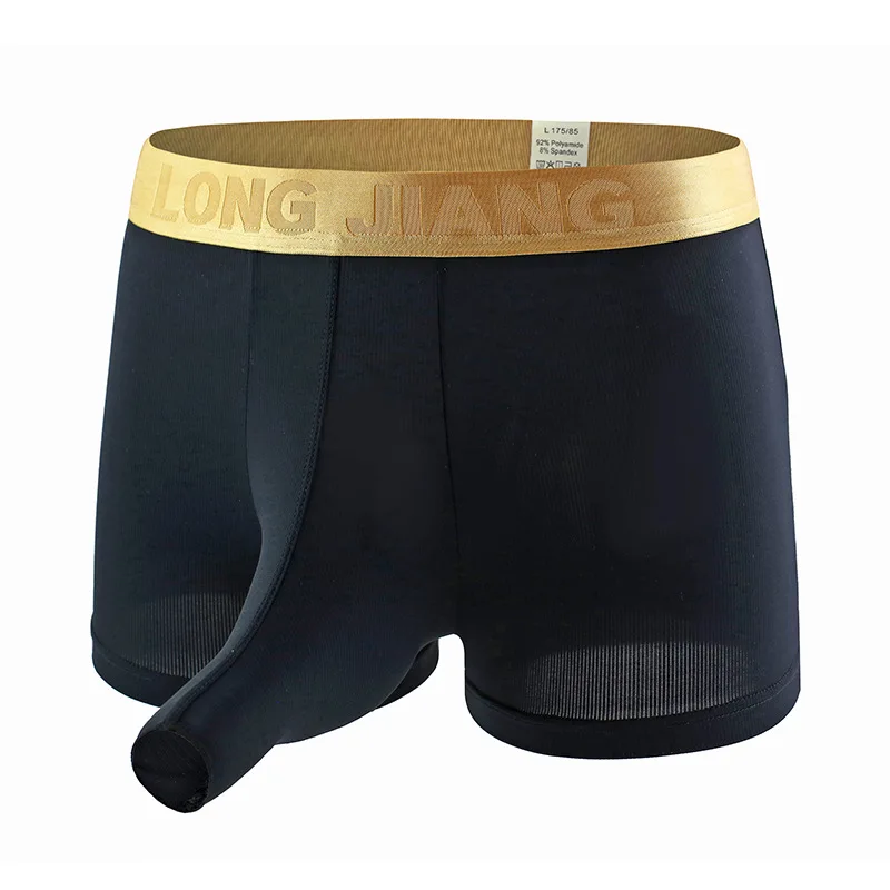 Sexy Ice Silk Big Ball Pouch Underwear Briefs Bulge Enhancing Briefs  for Male