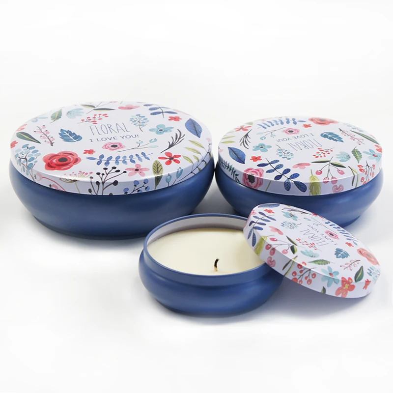 Hot sale 100 ml 120 ml 150 ml tin can round candle tin container wholesale