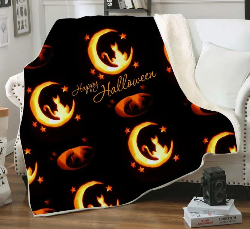 Cheap Promotional Halloween Grinch Print Soft Flannel Coral Blanket