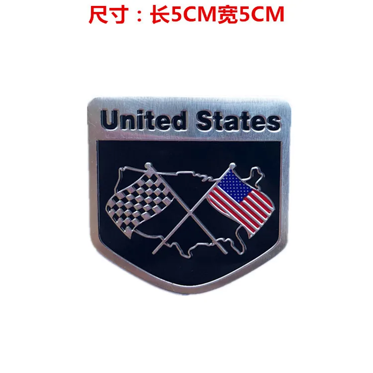 Many Nation flag metal car stickers on stick cheap price aluminum emblem small size custom logo Applicable to American flag