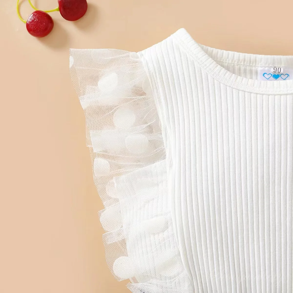 Hot sale Infant Baby Summer Dot Mesh Denim Floral Shorts Sets Clothes