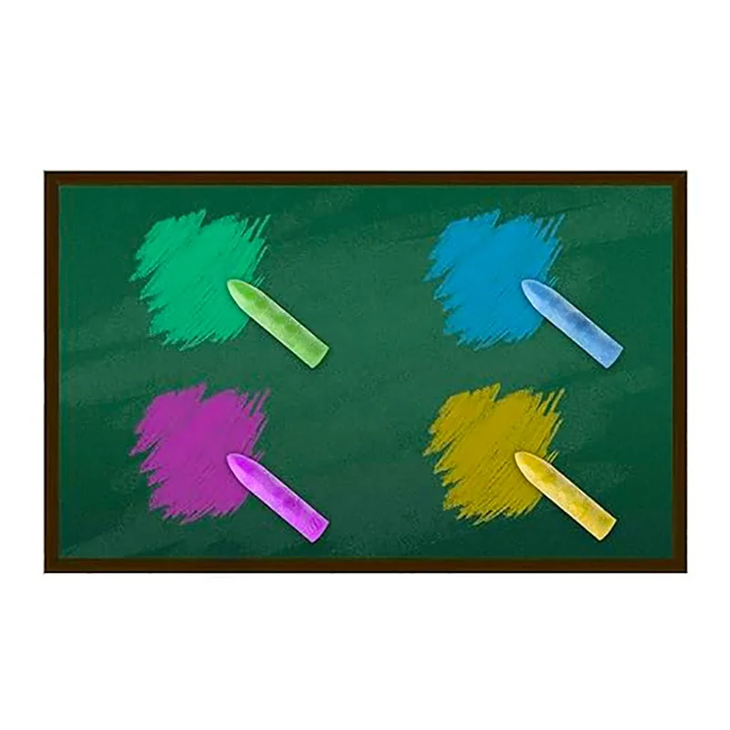 2024 Wholesale 6 Colors School Blackboard Washable Big Dust Free Sidewalk Chalk With 3 Stencils