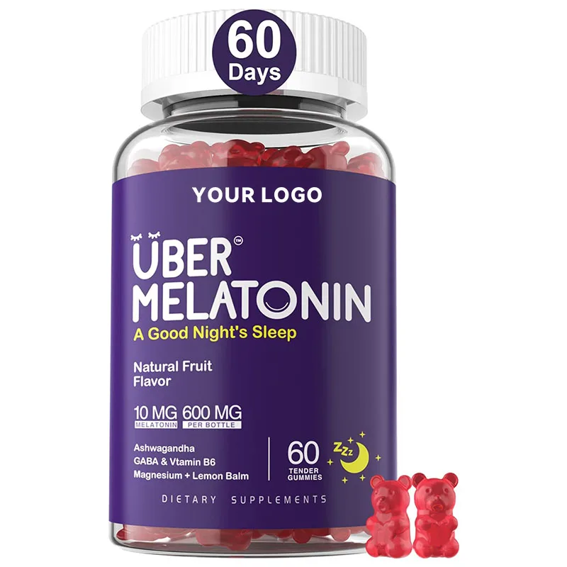 Private Label Hot Sale Oem Melatonin Gummies For Adults Extra Strength With L-theanine Tryptophan B6 B12 Ashwagandha Magnesium