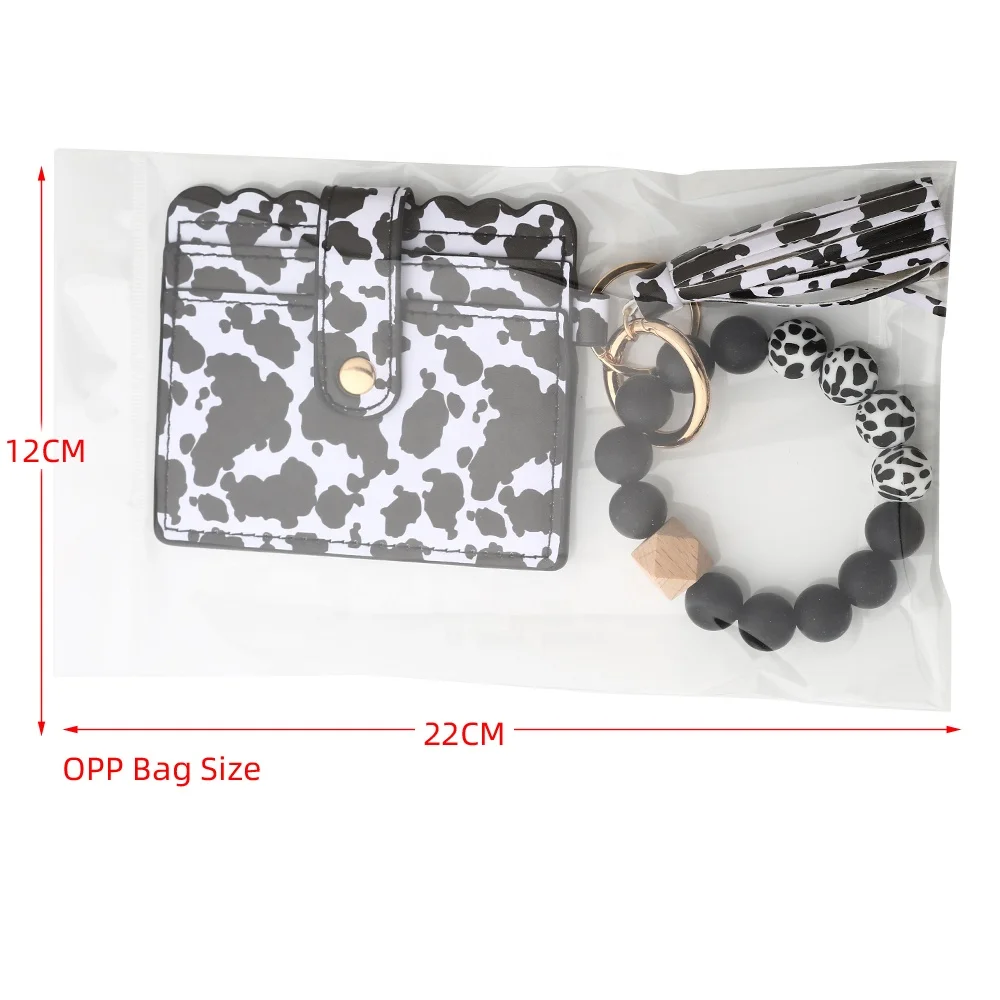 New Silicone Bead Card Bag Holder Western Style Bullhead Sunflower Bracelet Card Bag Women Wallet Keychain