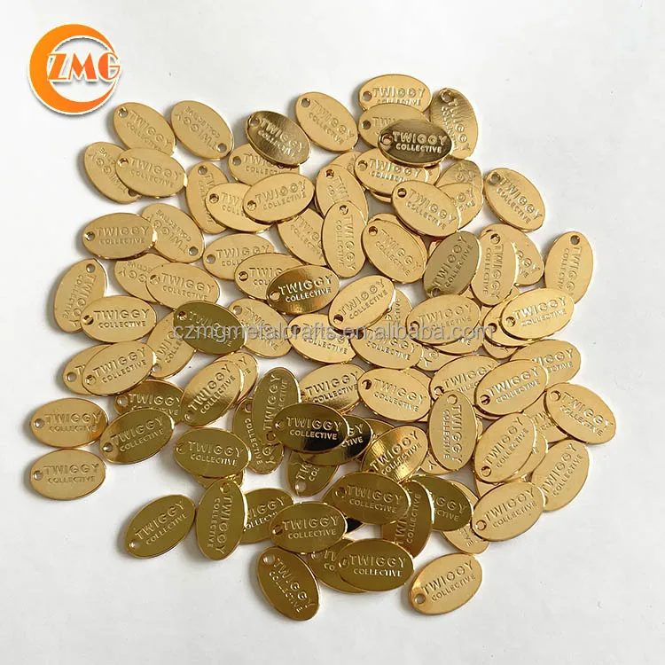 Оптовая продажа оригинальная позолоченная металлическая бирка 18k с гравировкой логотипа на заказ для ювелирных