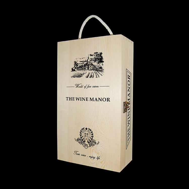 Индивидуальная печать простая красивая высококачественная скользящая крышка деревянная коробка для вина с одной бутылкой
