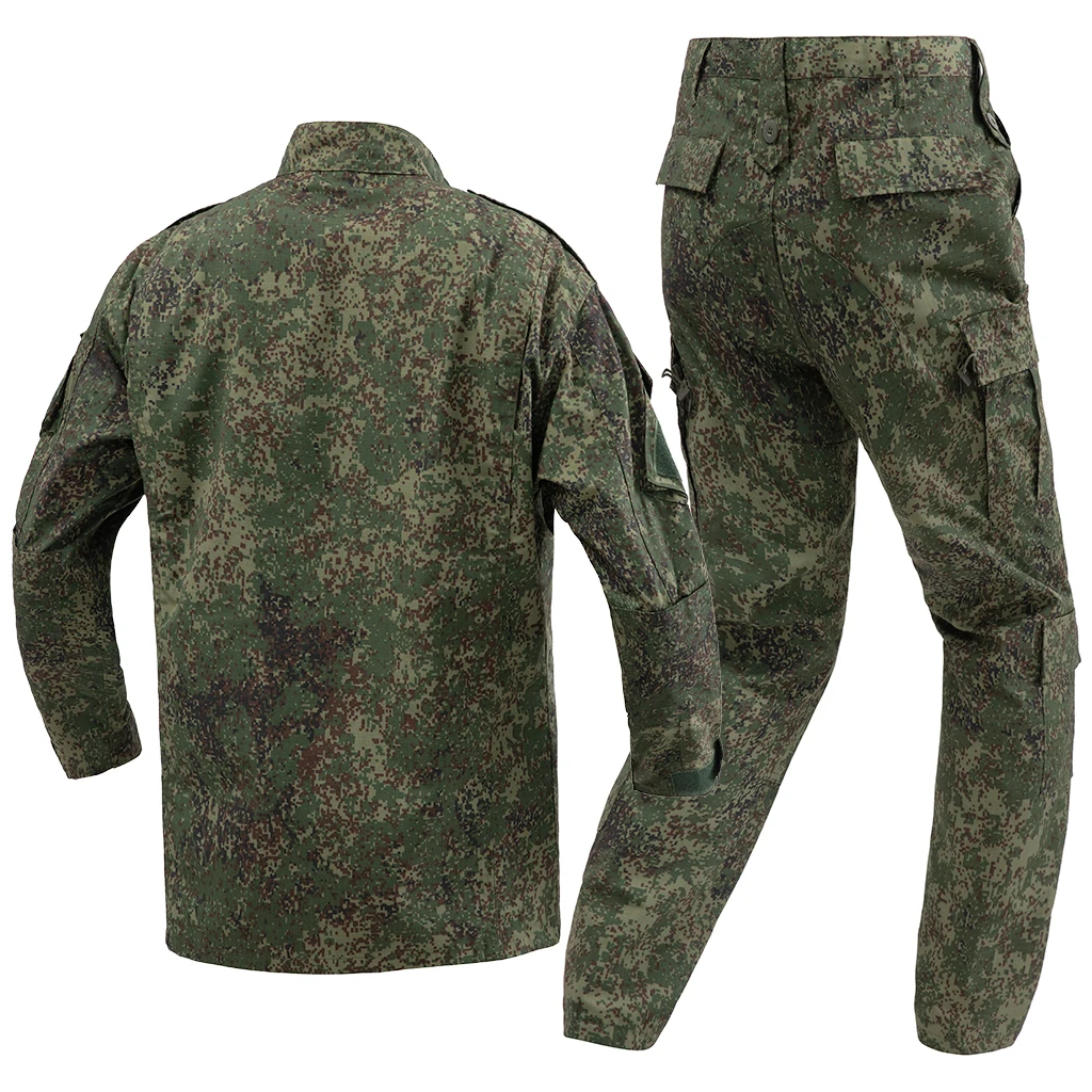 Custom Russian Green Jungle Digital Camo ACU Tactical Combat Uniform Set in Durable 230g/m² TC 65/35 Ripstop Jacket and Pants