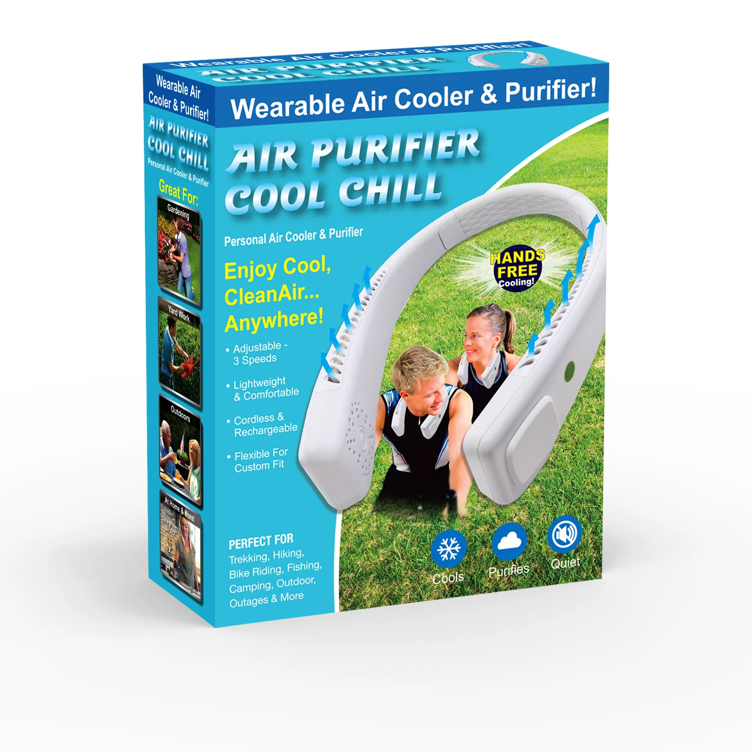 Air Purifier Cool Chill NeckSlim Fan Air Freedom Hands-free, wearable, personal air cooler and purifier