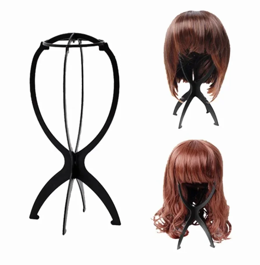 Wholesale Wig Head Holder Plastic Wig Teaching Bracket Portable Folding For Styling Display Women Long Wig