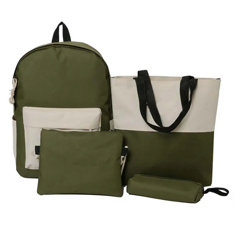 Hot selling custom college backpack girls new style 4 piece school bags set for girls student