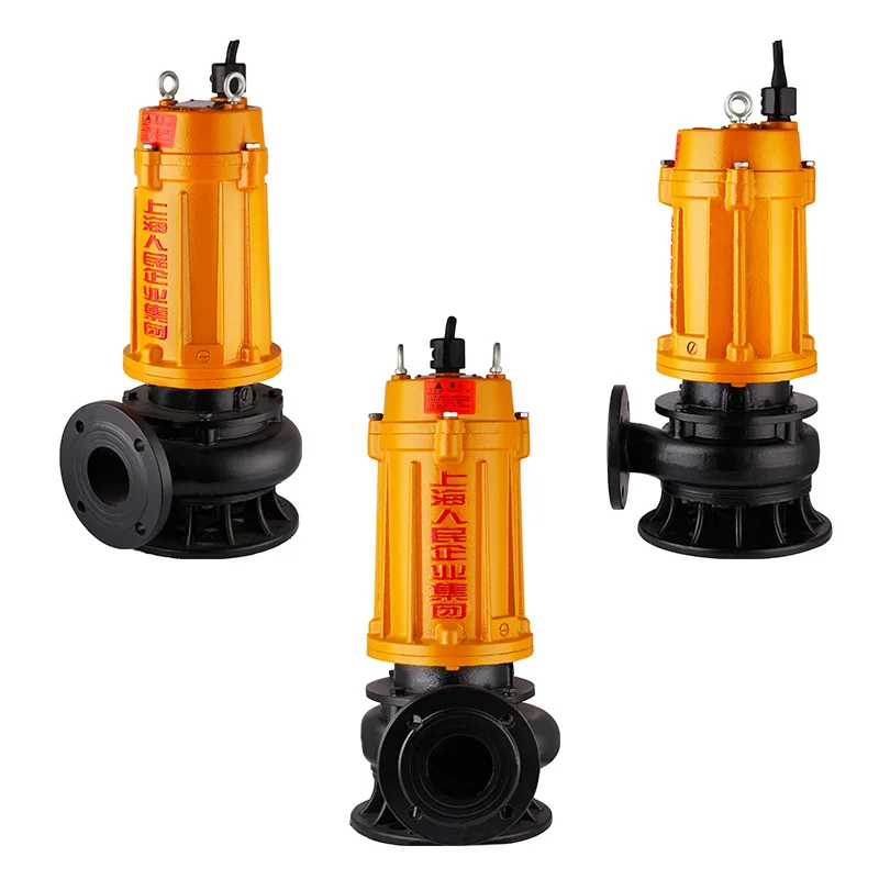 Zohag 4 Inch Wq 5.5kw 7.5hp Big Flow Three Phase Sewage Submersible bodyPump equip Dredging Sand Solid Particle