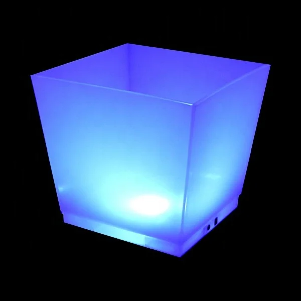 for 4 bottles vodka wine chiller square acrylic beer champagne led plastic ice bucket