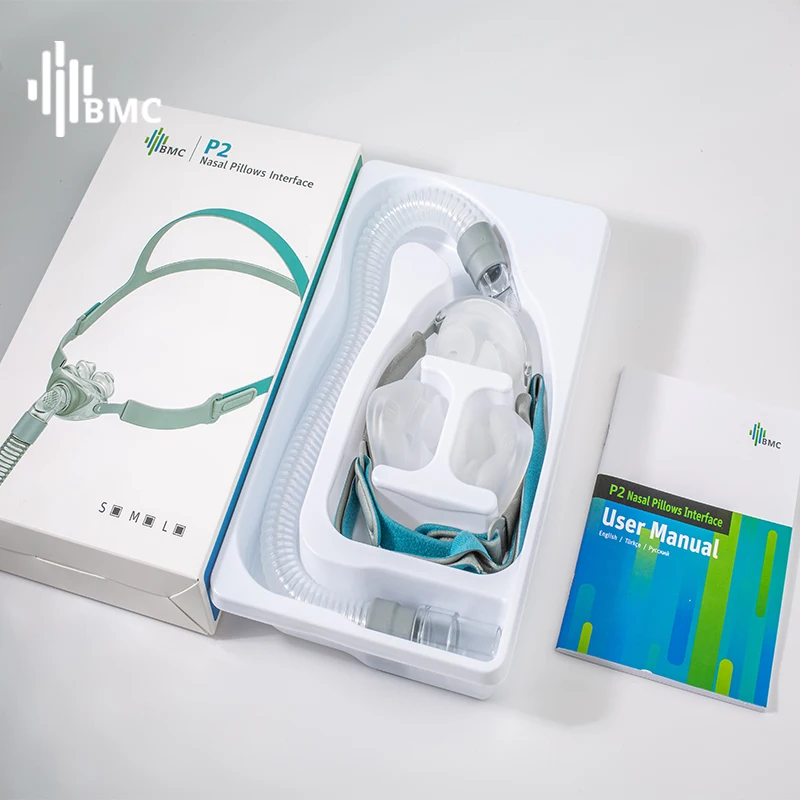 BMC 2021 New Design P2 Nasal Pillows Masks S M L Size Bipap Sleep Apnea Machine Ventilators Cpapmask Nasal Pillow CPAP Mask