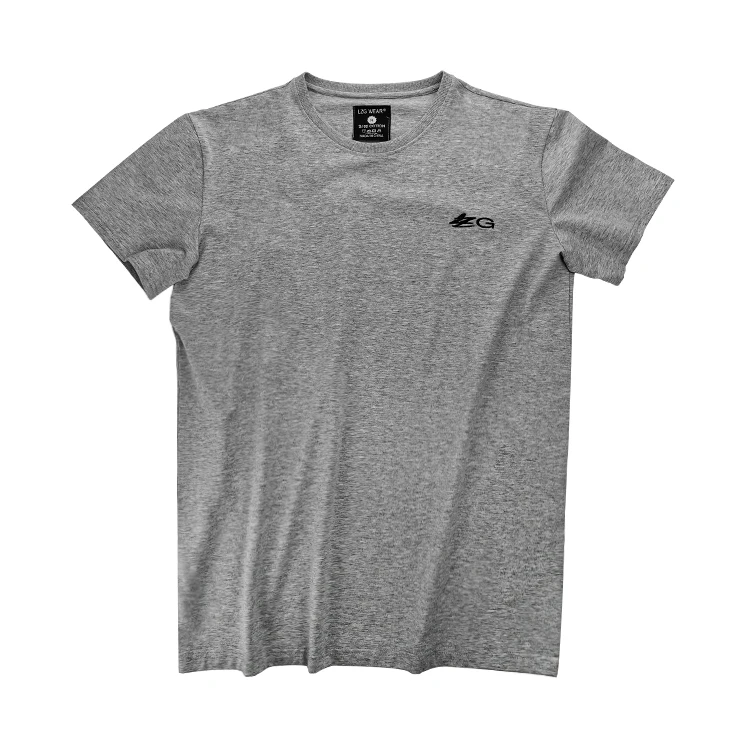 Embroidery  Gray High Quality Custom Logo 100% Pima Cotton Men Tshirts
