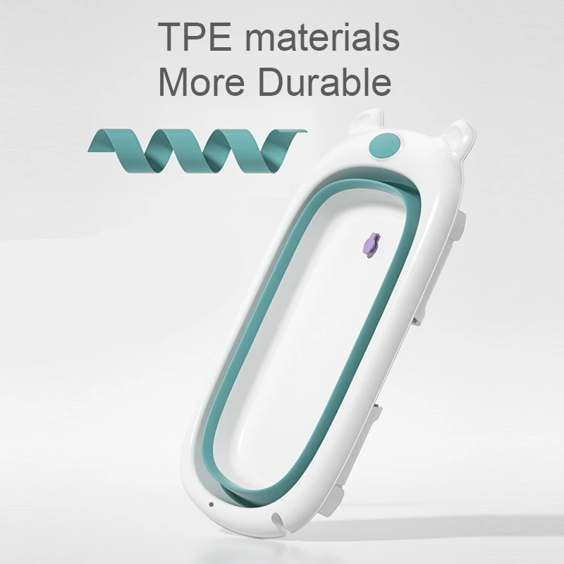 Banera Para Bebe Portable Plastic Folding Foldable Collapsible New Born Kids Baby Bathtub Bath Tub With Thermometer Temperature