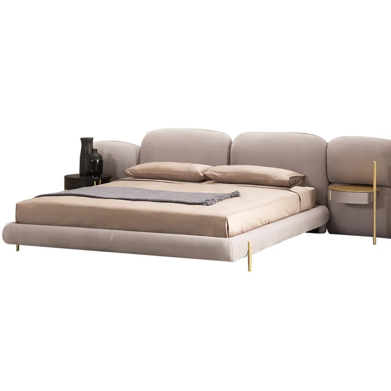 Nordic Luxury Design Home Furniture Beds King Size Wholesale Customized Fabric Modern Soft Bed