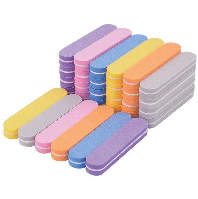 Custom Logo Professional Washable Double Side Orange Pink Buffer 100/180 EVA Mini Nail Sponge Block File