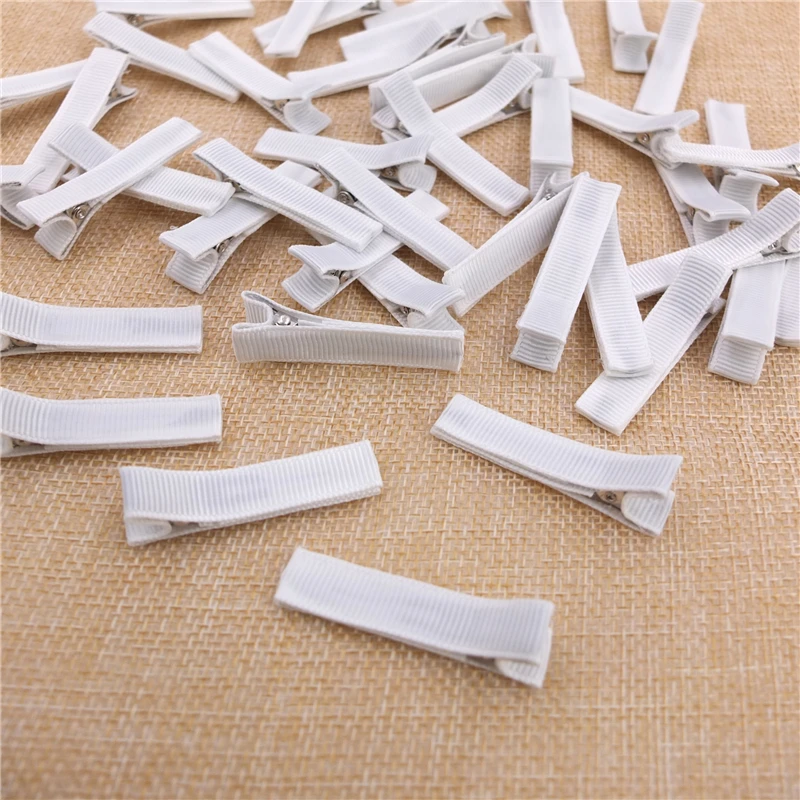 Fully Lined Alligator Clips Barrettes 1.75 inch Hair clips 45MM clip Ribbon Wrapped DIY Hair bow Accessories Making Supplies