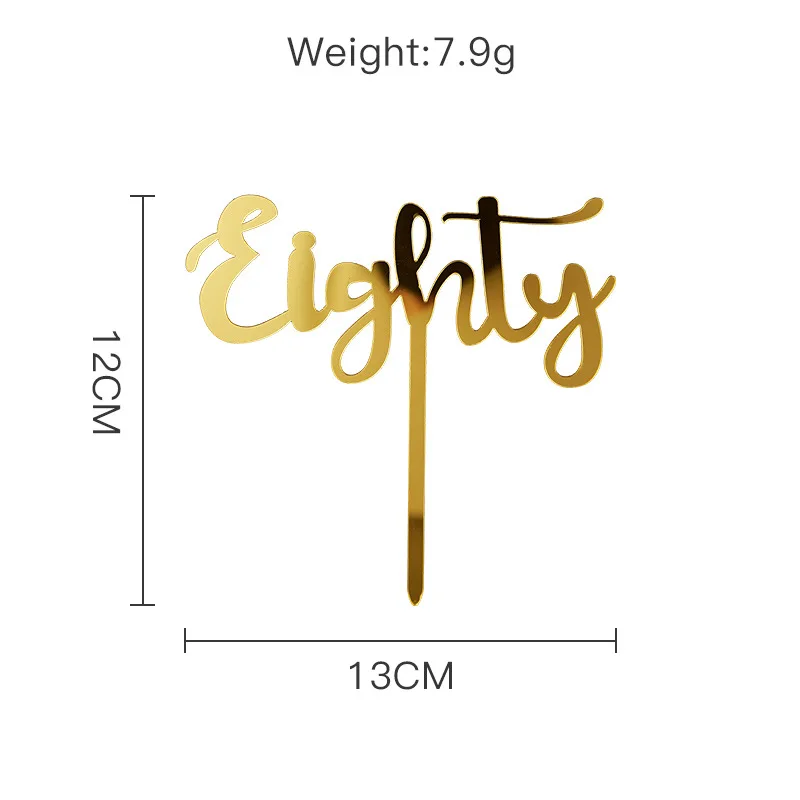 age number  Happy Anniversary Birthday Cake decoration  Vertical Gold ten fifty sixty ninety seventy forty eighty cake toppers