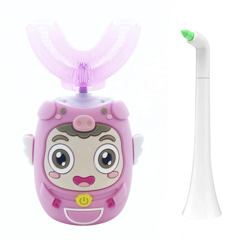 CE IPX7 360 degree u shape electric toothbrush automatic rechargeable sonic toothbrush kid soft 360 u shape electric toothbrush