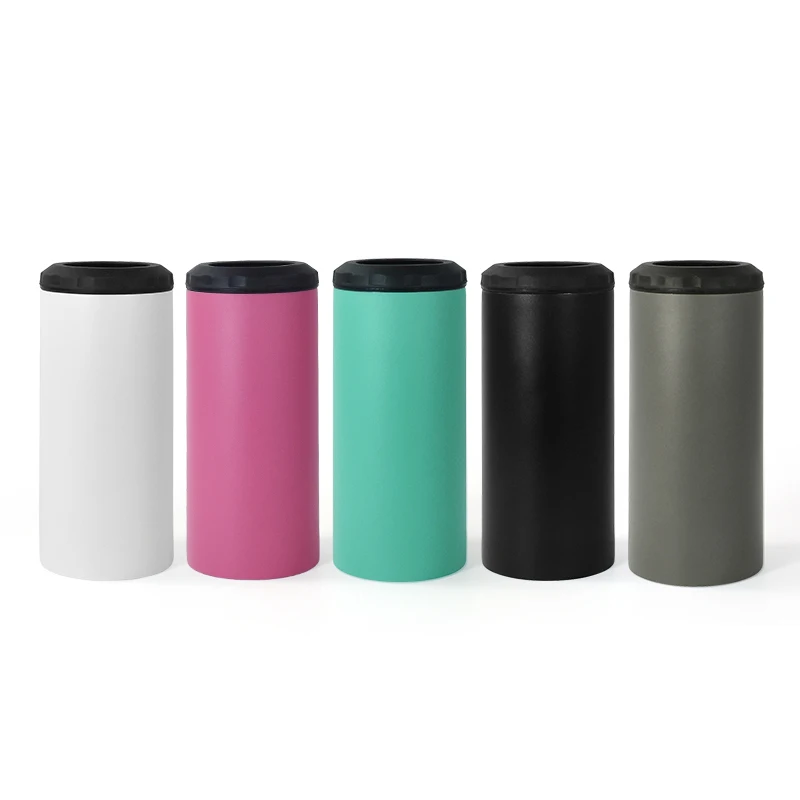 4 in 1 Double Wall Vacuum Insulated Powder Coated Stainless Steel Beer Can Cooler Speaker 16 oz Can Cooler With Wireless Speaker