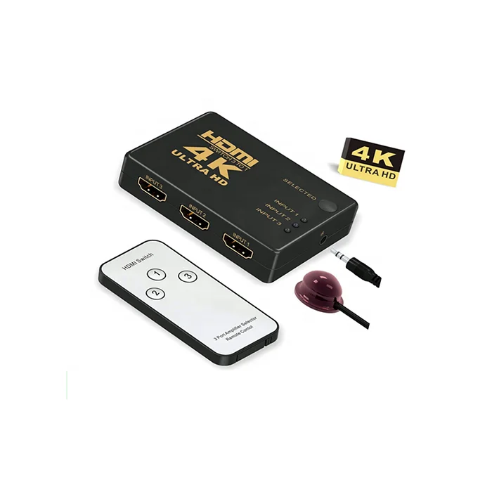 4K Splitter 3x1 3 In 1 Out Ul-tra HD switcher Control 3 Port HDTV Switch 4K SPLITTER