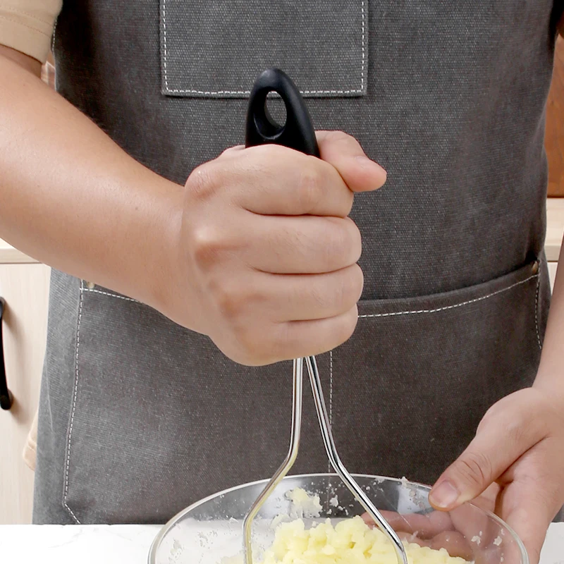 Supermarket Supplier Gadgets Kitchen Stainless Steel Potato Press Non Slip Handle Vegetable Ricer Potato Masher