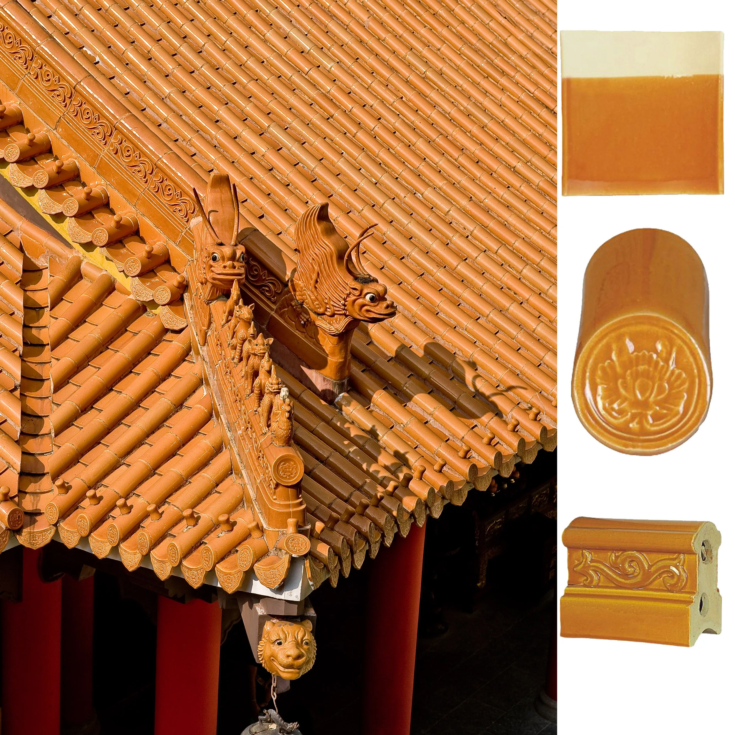 Clay red tile roofing panel dimensions