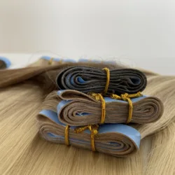 100% European Human Hair Invisible Tape In Hair Extensions Genius Weft With Glue Long Tape In Wholesale Double Drawn