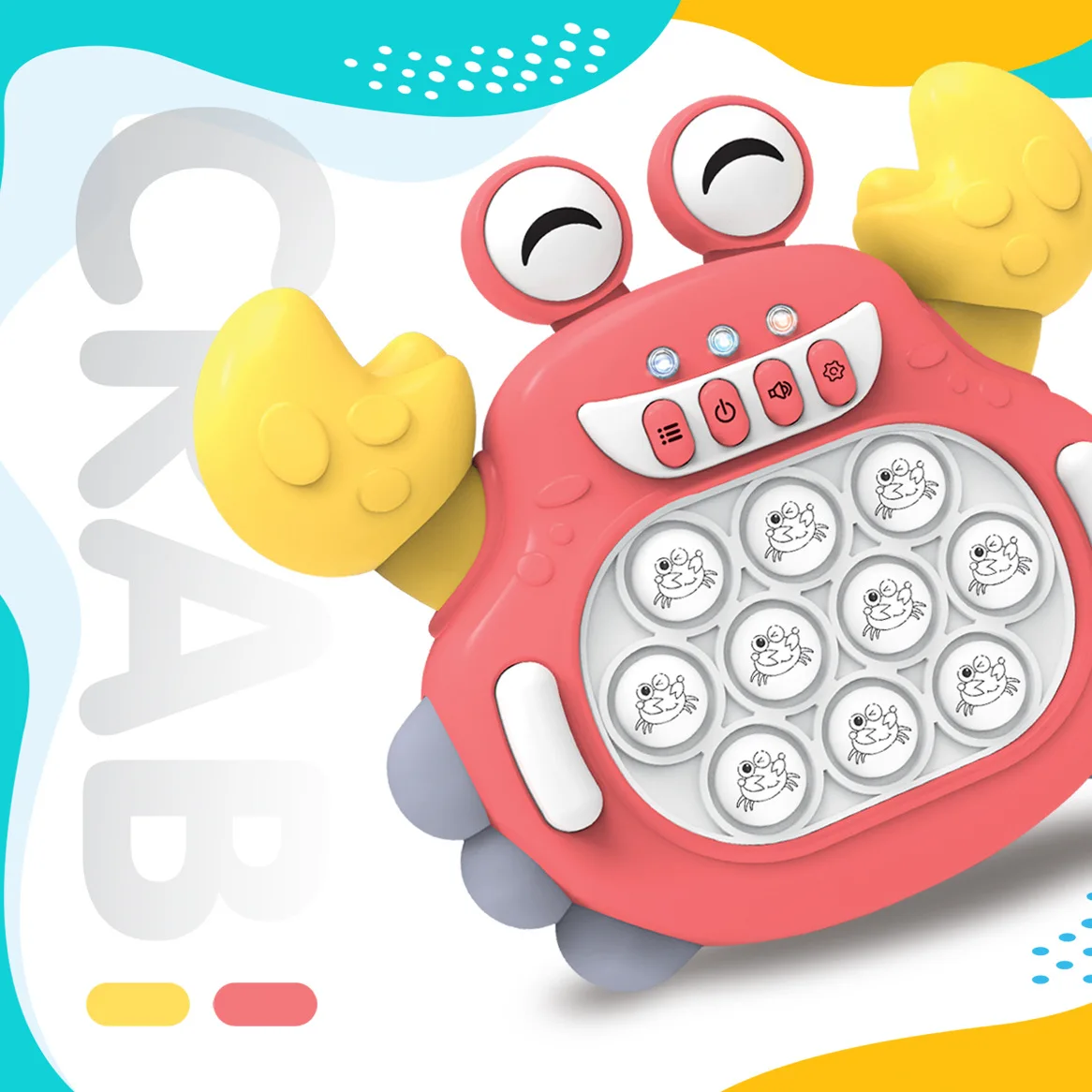 Fast Push Bubble Game Quick Push Crab Toys Pop Sensory Fidget Toy for Kids Birthday for 5 6 7 8 9 & Up Boys Girls