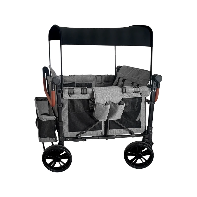 Four Seats Trolleys Carts  Foldable Kids Stroller Wagon Bicycle Portable Folding Cheap Baby Waggon Stroller