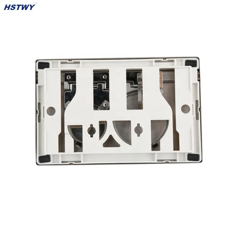 F5010 Brushed Stainless Steel Dual Round Push Buttons for Wall Hung Cistern Actuator Flush Plate