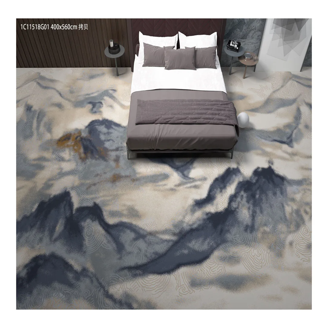 Machine Made Large Area Rugs Needle Punched Carpet Commercial Living Room Carpet