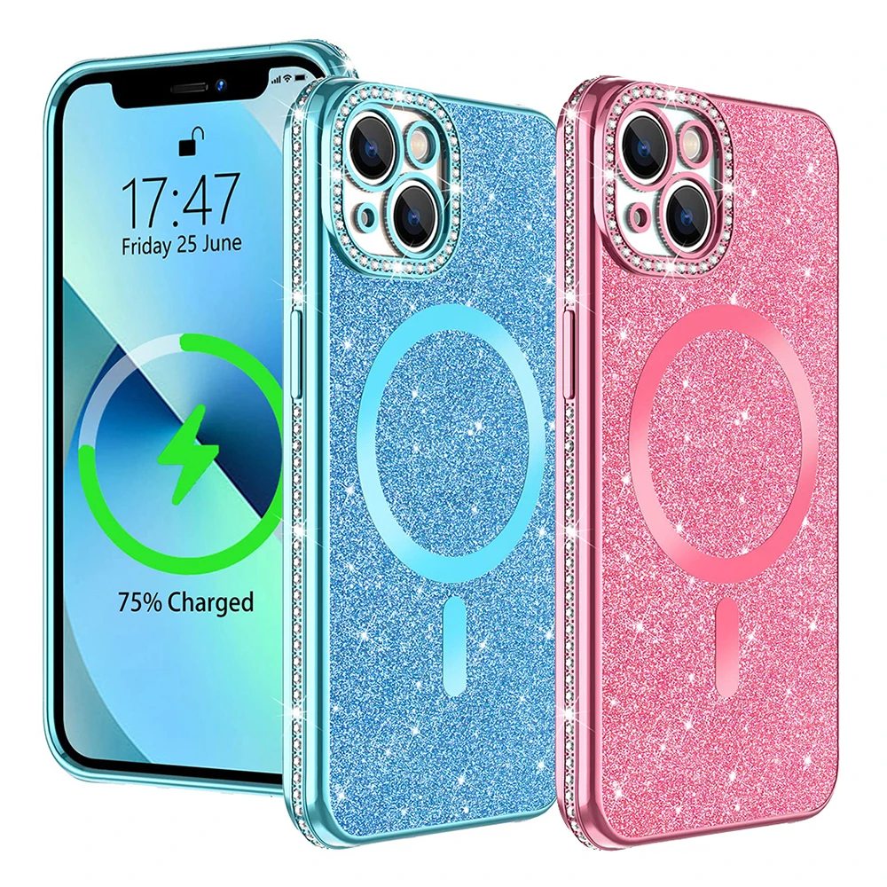 Laudtec Custom Transparent Clear Magnet Case For iPhone 13 Pro Max,Shockproof Magnetic Case Mobile Phone Case For iPhone 13//