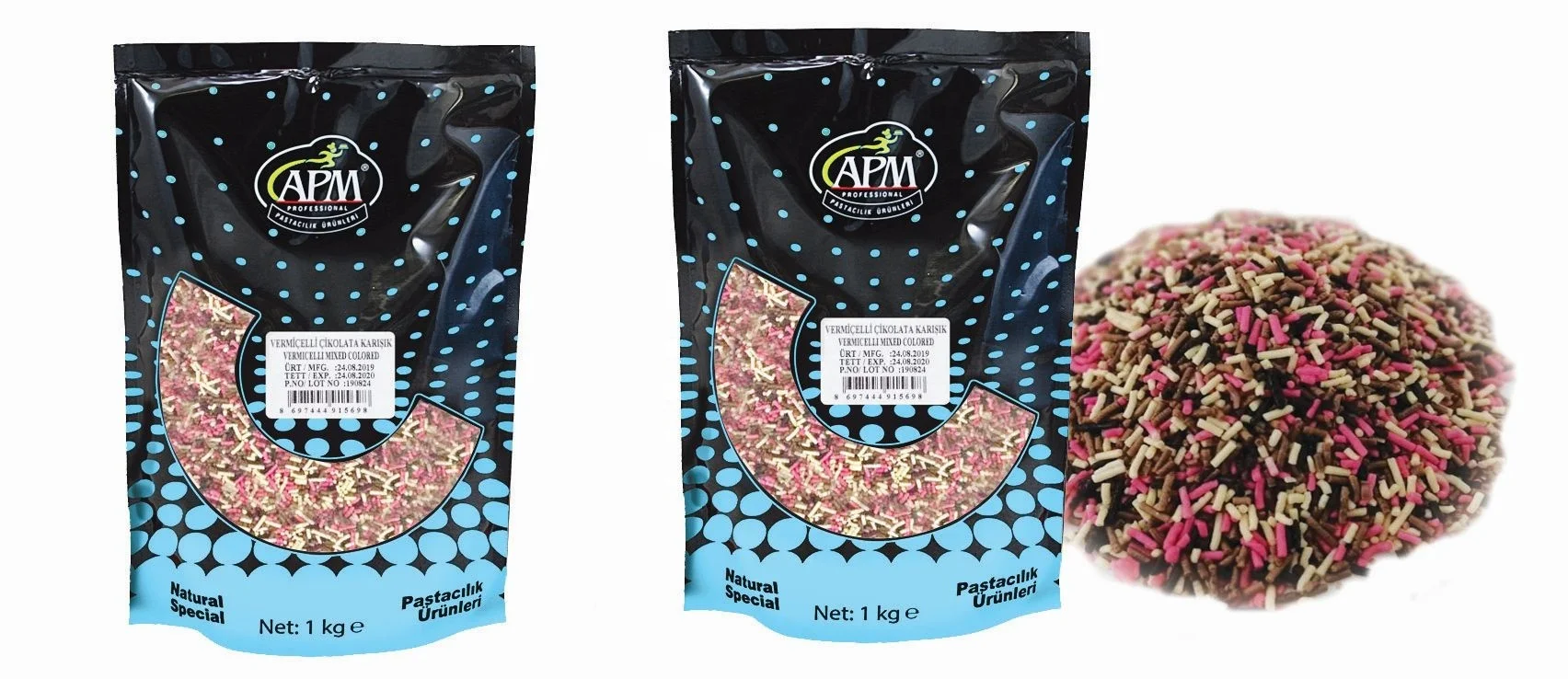 APM Vermicelli Multi Colored Compound Chocolate For Confectionery And Pastry Sectors And Industries