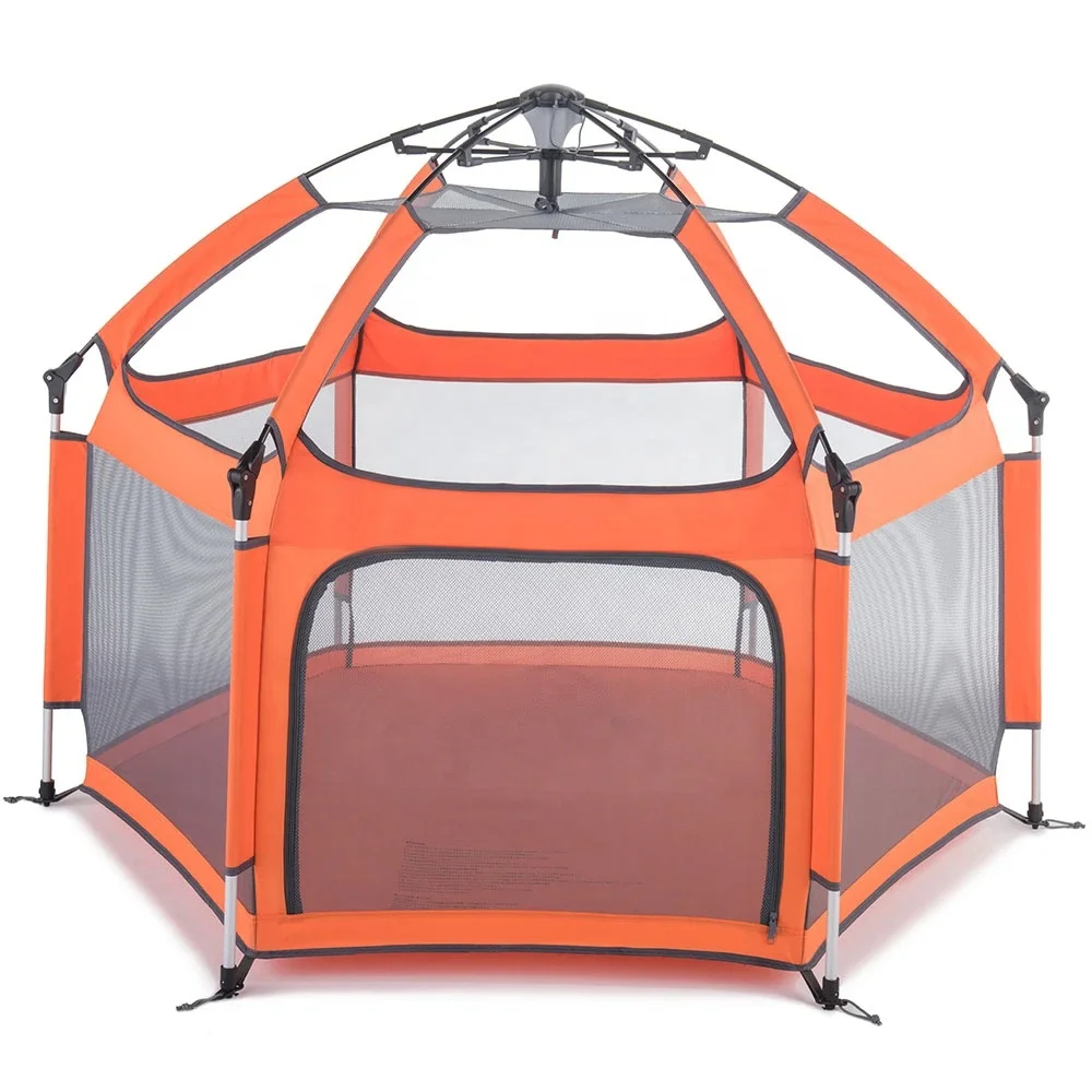 Оптовая продажа с фабрики, детский складной Манеж шестигранной формы, портативный детский тент, поручни