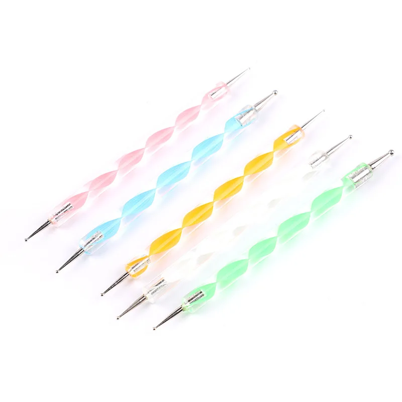 Double Head 5 Pcs 2 Way Dotting Pen Tool Nail Art Tip Nail Art Pen and Dotting Tool Set