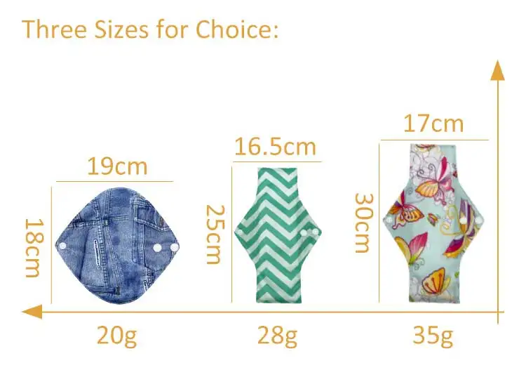 RTS Eco-Friendly Free Sample Feminine Waterproof Washable Bamboo Charcoal Organic Cotton Reusable Hemp Cloth Sanitary Pad