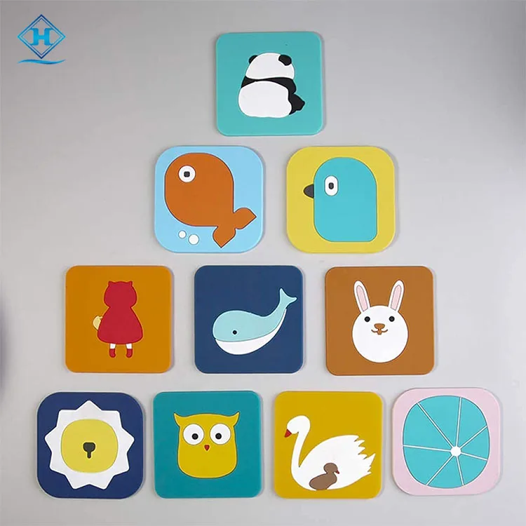 Amazon Hot Sale OEM Scald-Proof Anti slip Table Mat Fashion Cartoon Shape Dinner Set PVC Dish Kids Coaster