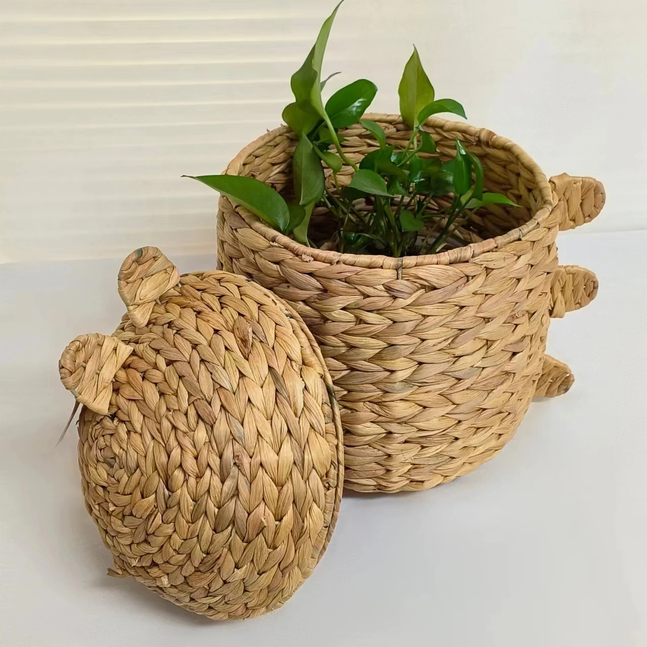 Gourd grass woven oval shape without handle storage basket toy storage basket miscellaneous storage basket multifunctionalbasket