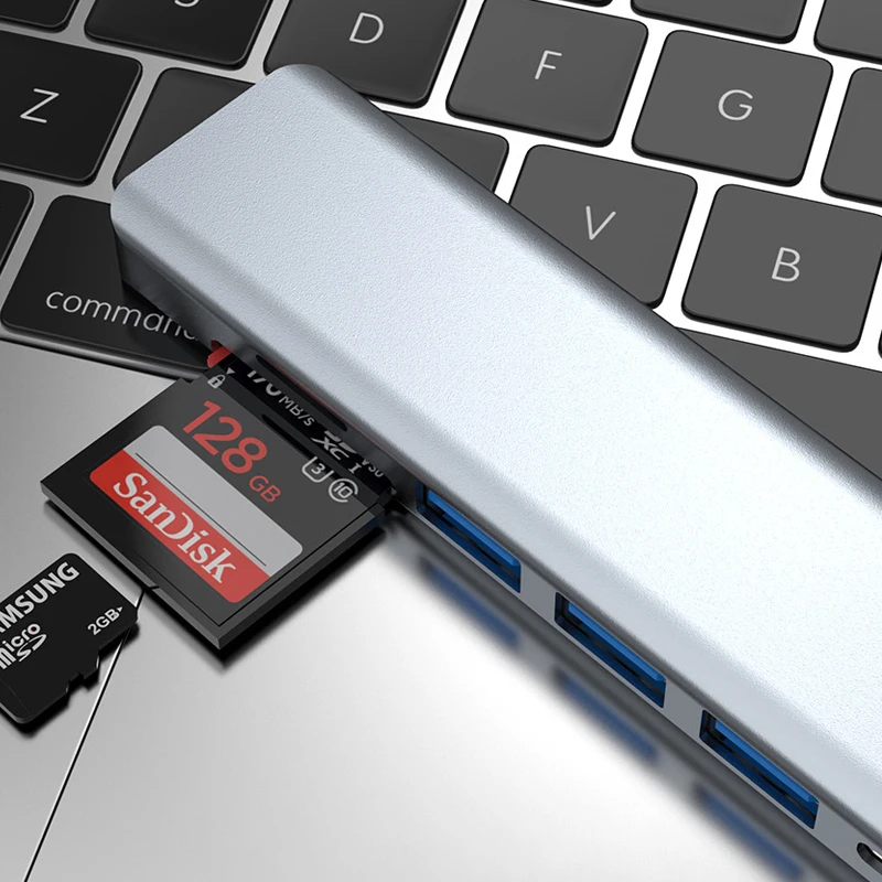 Type c hub 7 in 1 USB C Adapter HDTV USB3.0 for MacBook Pro  XPS 13 MacBook Pro Dell Chromebook Android