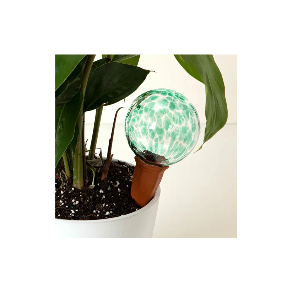 Decorative glass watering stake terracotta watering spikes with glass globe