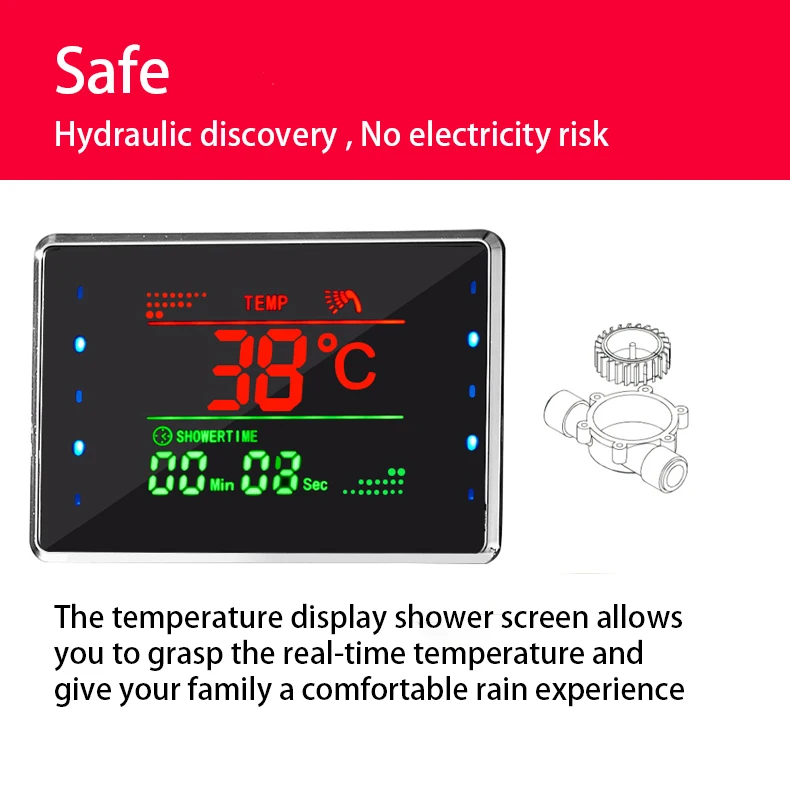 
Amazon hot sell 2021 new design bathroom wall mounted stainless steel Waterfall Golden column set tower Shower Panels 