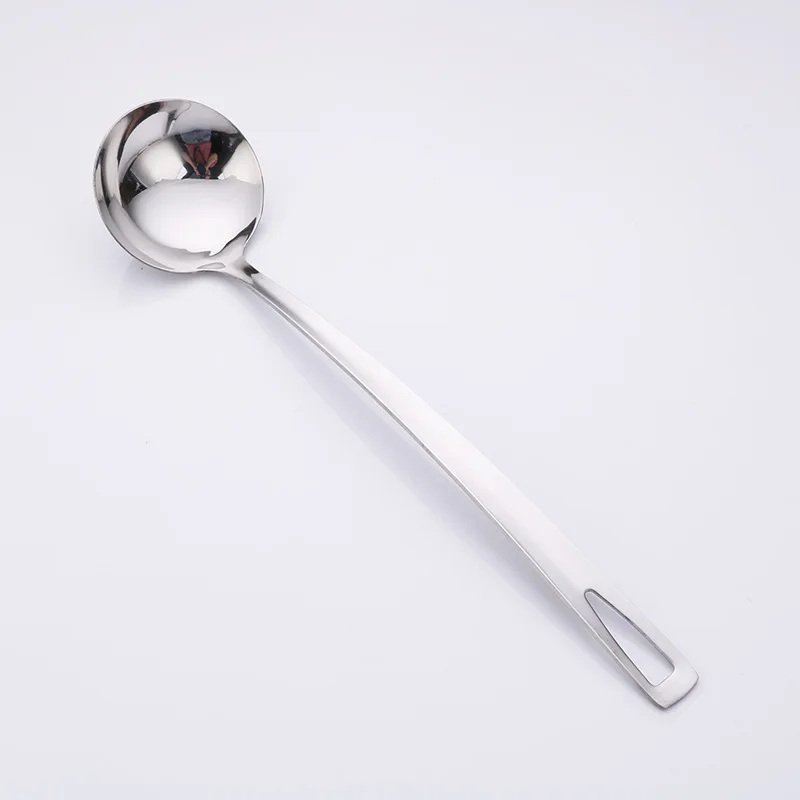 
7-inch 201 stainless steel V-shaped spoon thickened bright household soup spoon Colander cooking kitchenware 