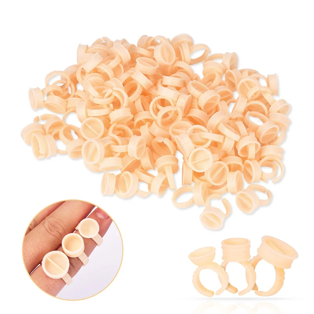 100Pcs Eyebrow Tattoo Ring Cup Microblading Pigment Glue Divider Tattoo Ink Pigment Cup Permanent Makeup