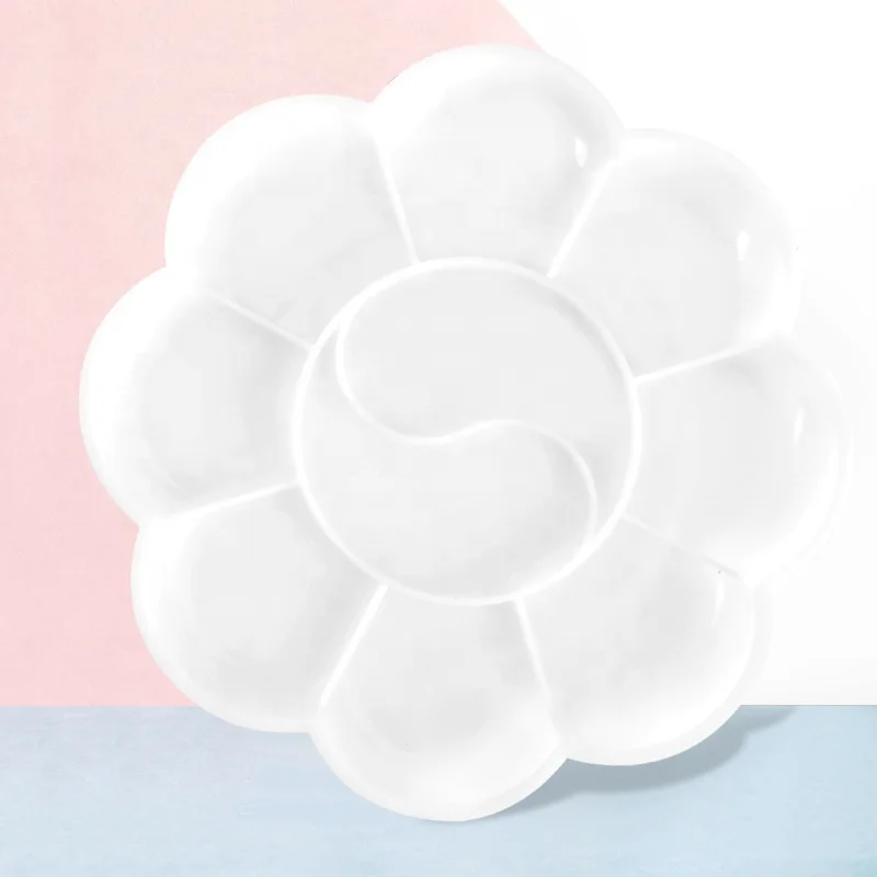 Small Size 8.5CM Custom Flower Shape Plastic Wet Palette for Painting for Watercolor Acrylic Oil Paintings