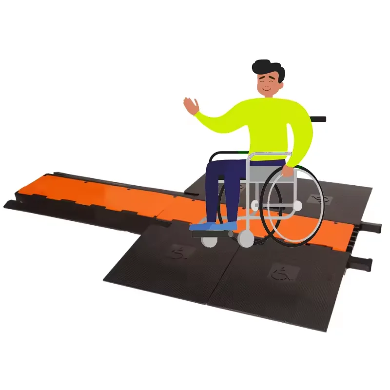 PVC Rubber Polyurethane Pedestrian Traffic Vehicles Wire Guard ADA Compliant Wheelchair Accessible Cable Protector Cable Ramps