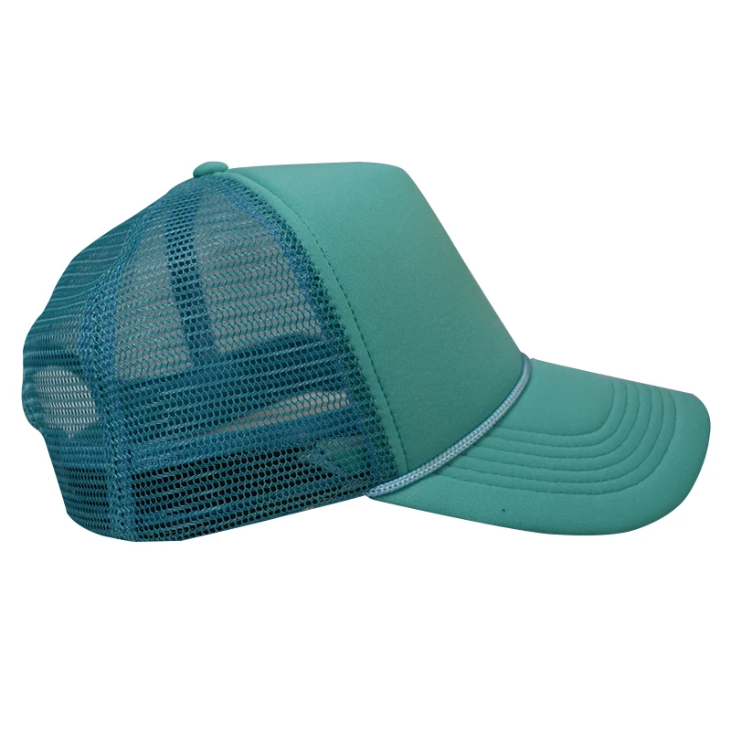 
Custom Your Color Logo Cool Breathable Summer Mesh Hats Foam Mesh Trucker Hat With Rope 