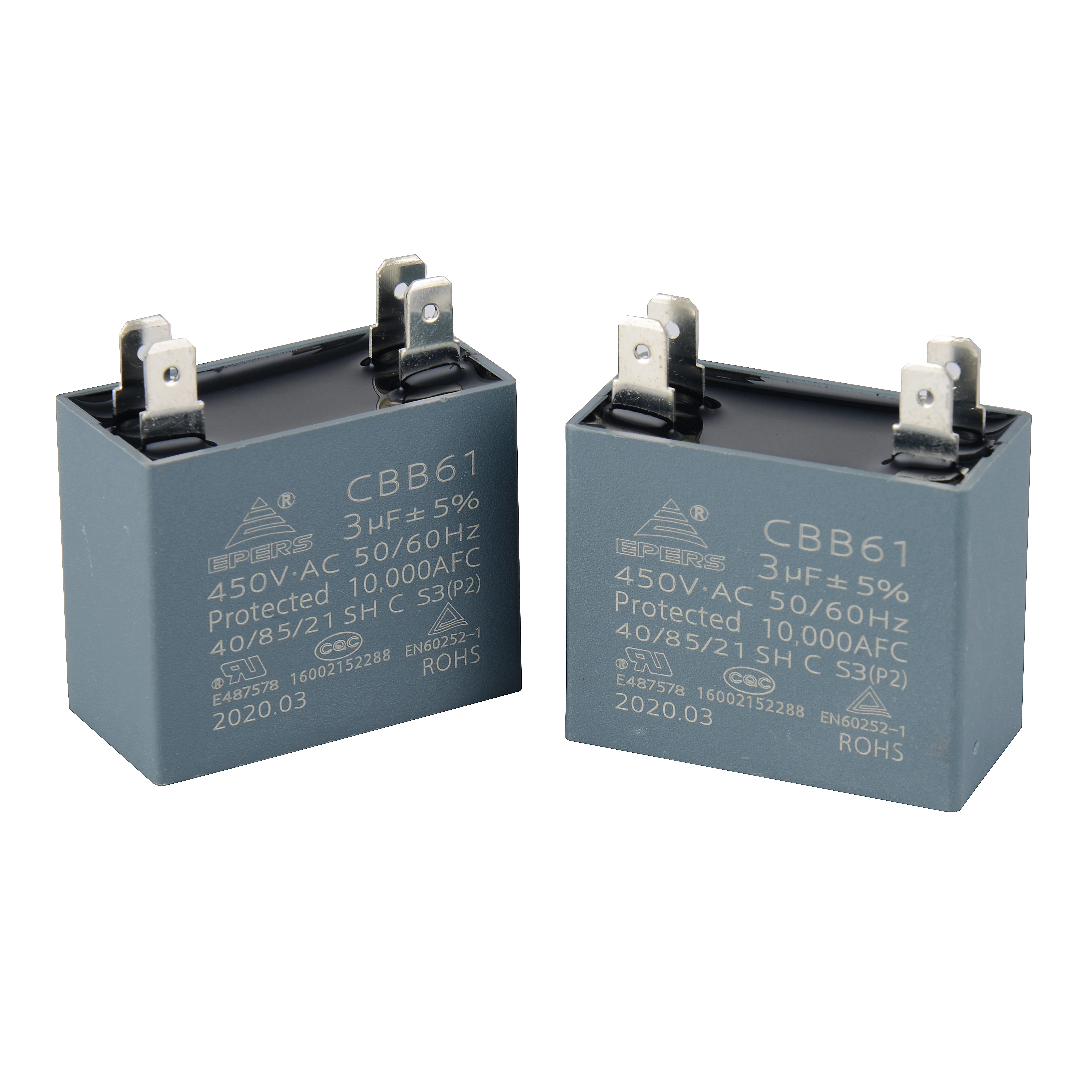 AC motor running capacitor CBB61 450VAC 3uf 4pins for air conditioner
